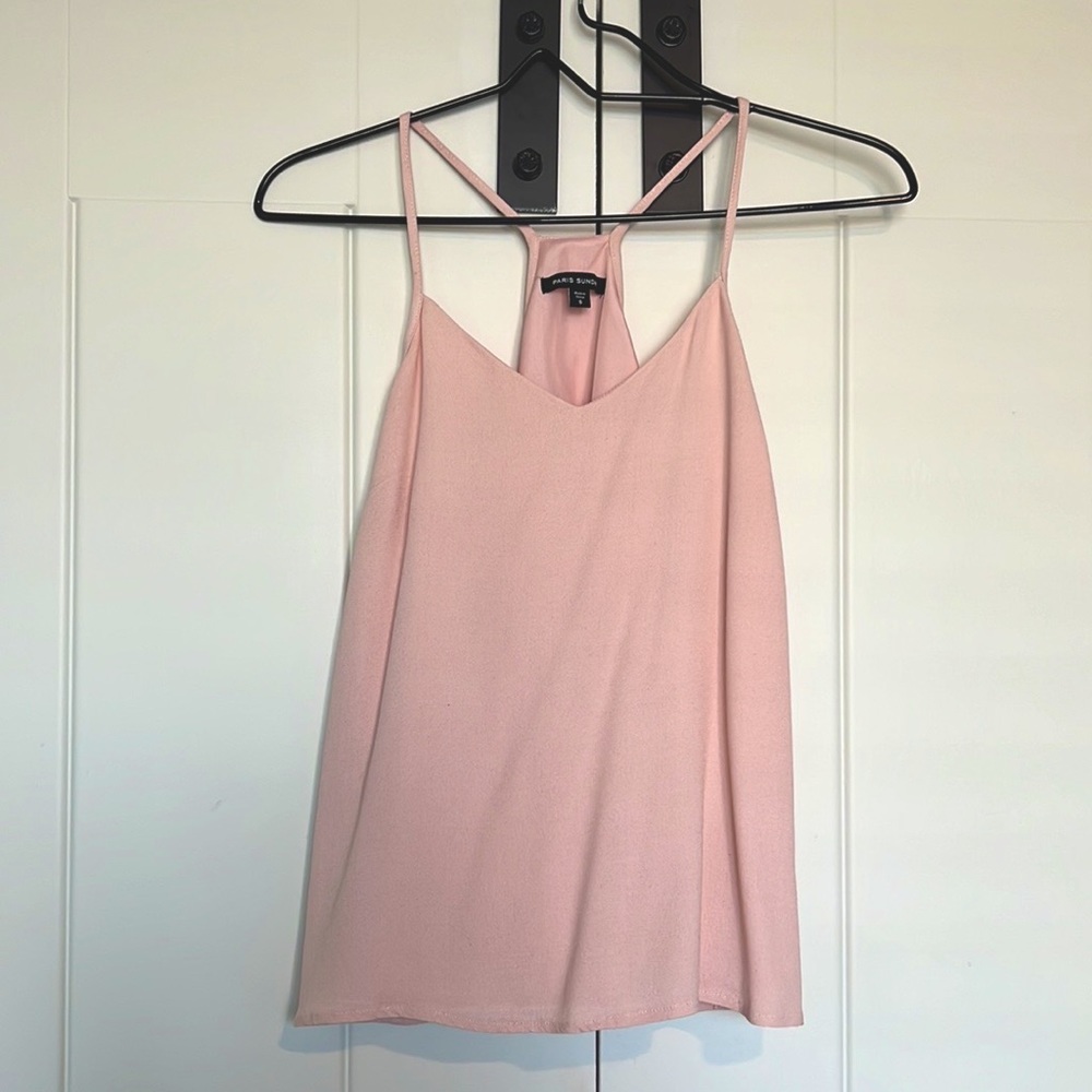 Paris Sunday Light Pink V Neck Camisole Top